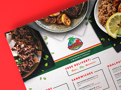 Sunrise - Restaurant Menu branding business card design fast food food food menu graphic design jamaican menu menu design print restaurant signage