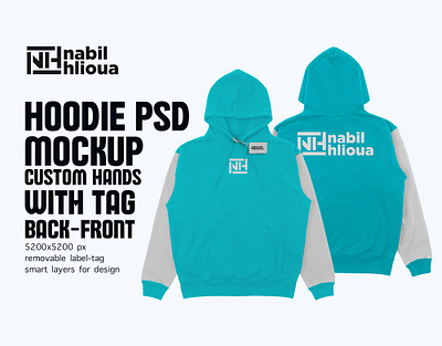 Premium Hoodie PSD Mockup Template for Print on Demand back and front branding design easy to use graphic design hoodie illustration layer mockup mockups new photoshop pod print on demand psd sweatshirt template womens womens hoodie mockup