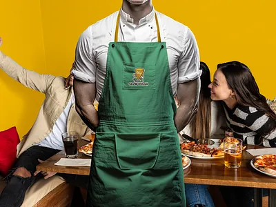 Waiter apron uniform for pizzeria branding apron bold brand design brand designer brand identity branding cafe delivery food fun graphic design graphic designer illustration logo design logo designer pizza pizzeria restaurant uniform waiter