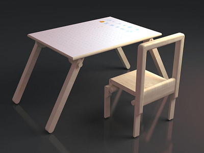 Toddlers Table & Chair 👶 3d furniture industrial design product design