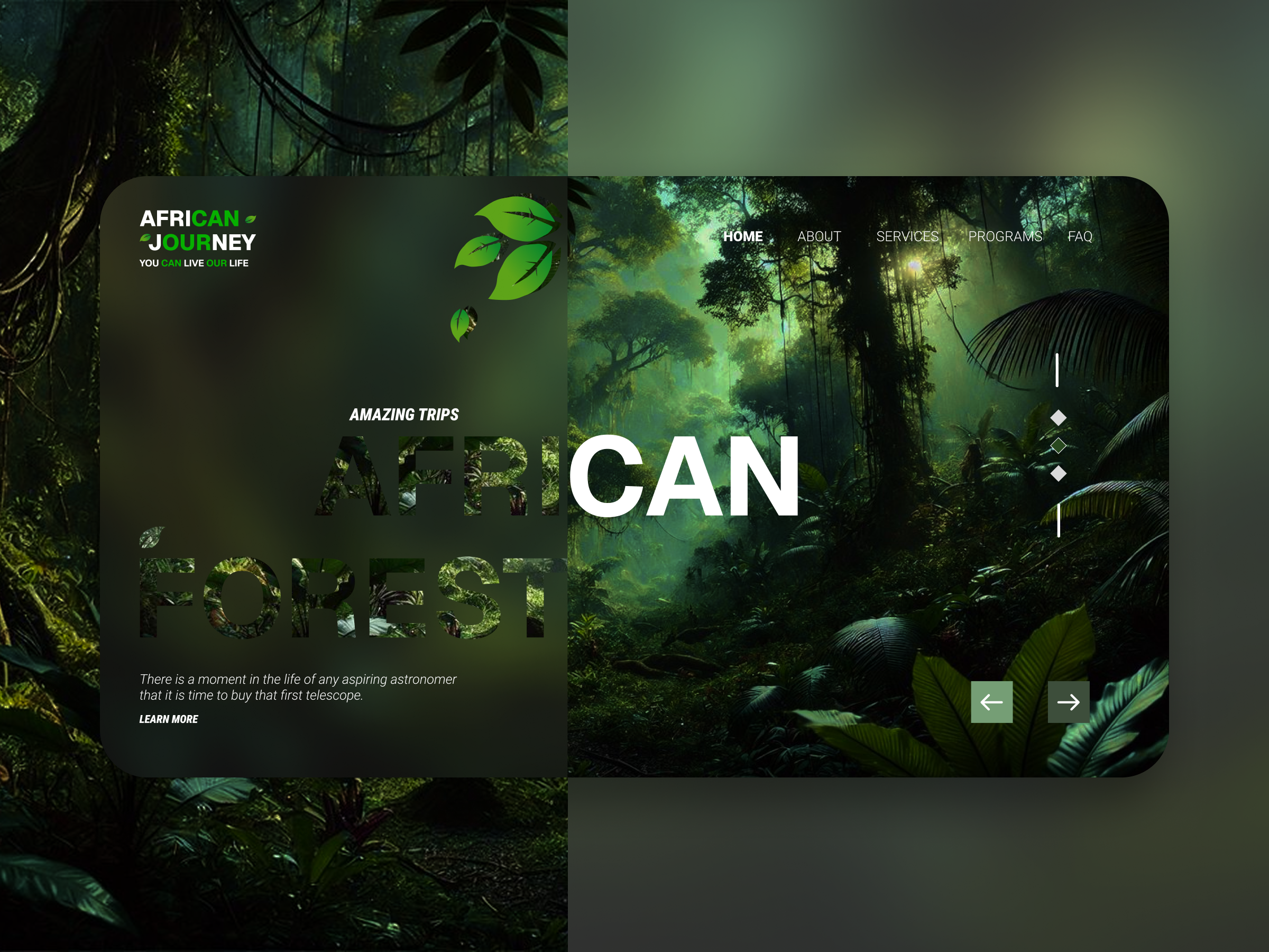 African Forest Landing Page Remake