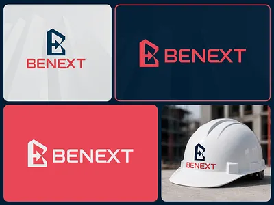 BENEXT—Construction & Real Estate Logo & Branding, B & E Letter architectural logo b letter logo brand identity construction branding construction company logo construction logo corporate logo e letter logo futuristic logo geometric branding logo minimal branding modern brand identity modern monogram monogram logo premium logo design property branding real estate branding startup branding visual identity design