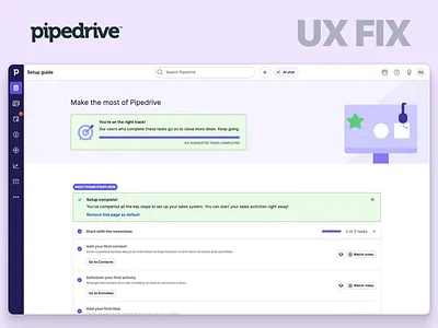 Pipedrive Onboarding UX Redesign app redesign b2b best ux design agency dashboard design onboarding pipedrive product design product design agency redesign saas saas design ui design usability ux fix ux optimiation ux redesign