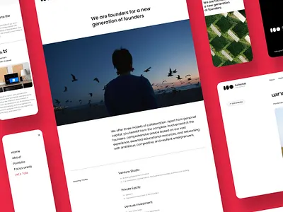 Svitanok Website Pages branding design finance graphic design red responsive svitanok ui ux venture web web design website wireframe