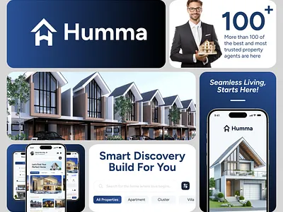 HUMMA: Real Estate Redefined 📱⚡ app design branding design graphic design identity illustration logo logo design ui ux