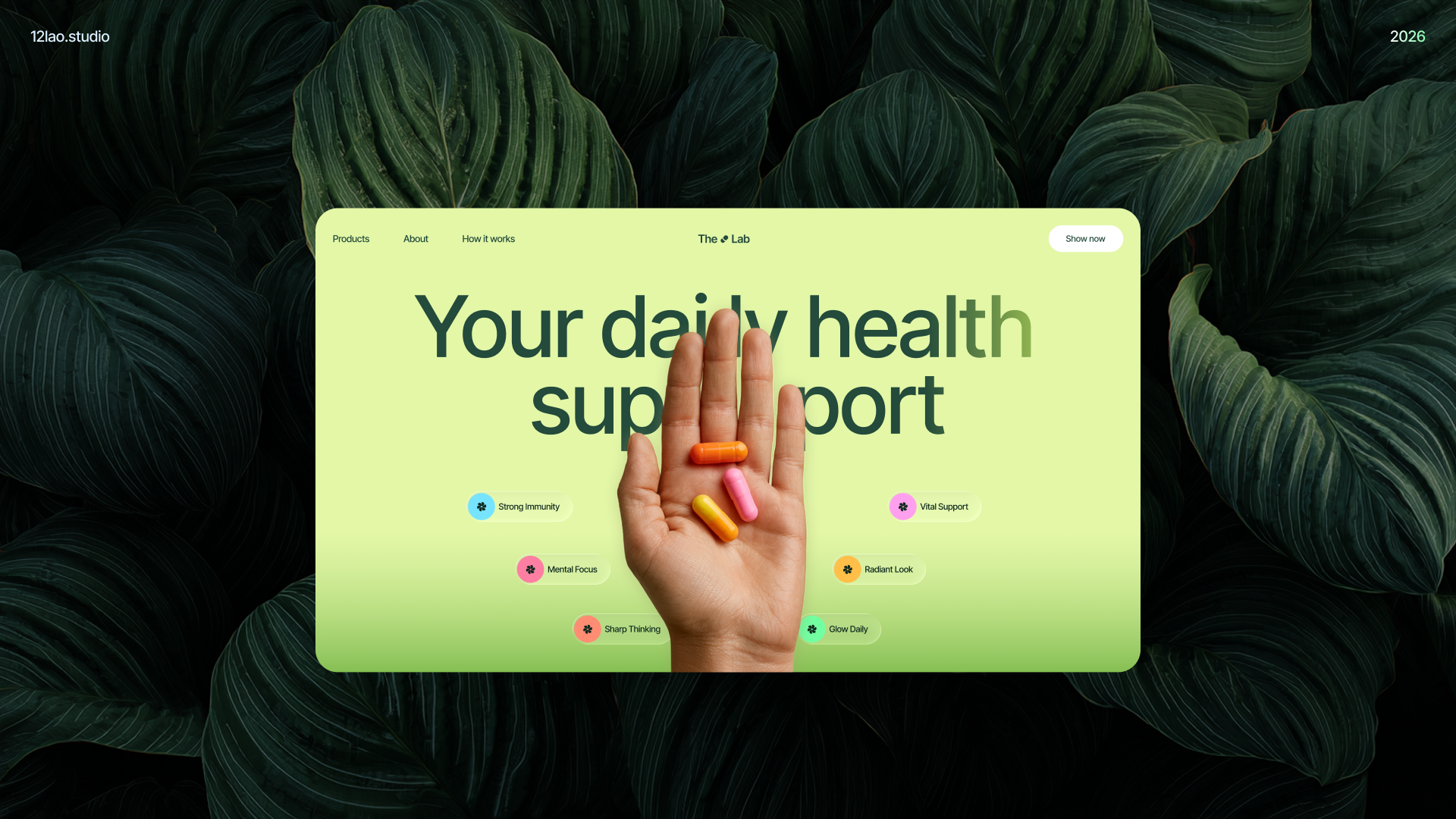 The Lab — Health Supplement Landing Page ecommerce green health landing page product design supplement typography ui design web design wellness