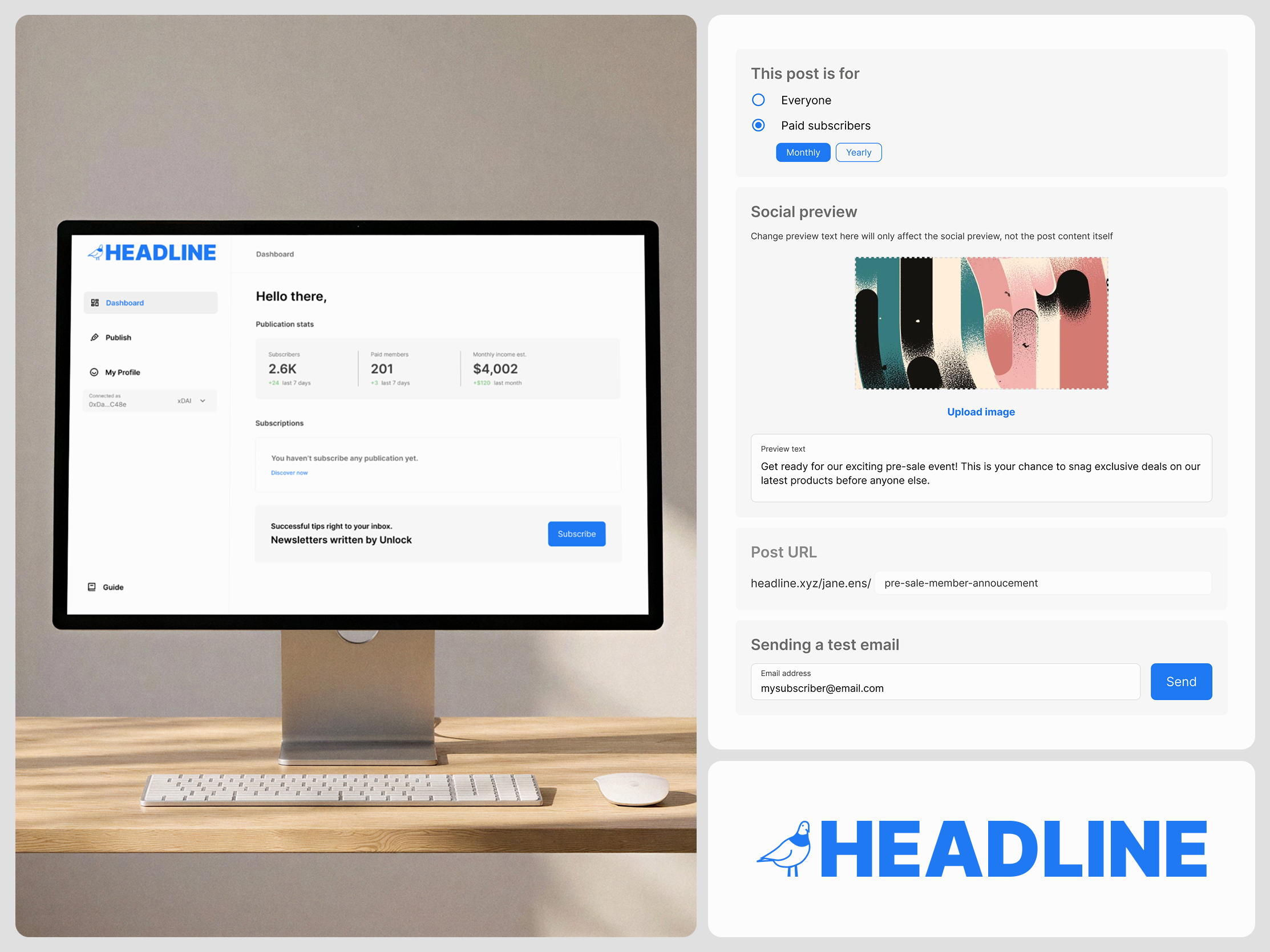 HEADLINE - Creator's dashboard