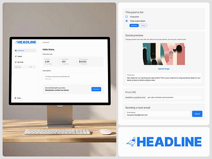 HEADLINE - Creator's dashboard