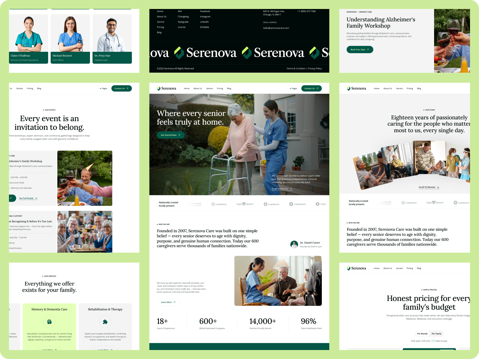 Serenova - Wellness Website Design healthcare healthcare design landing page minimal rifath ui ux web web design webflow webflow template website website design wellness wellness website