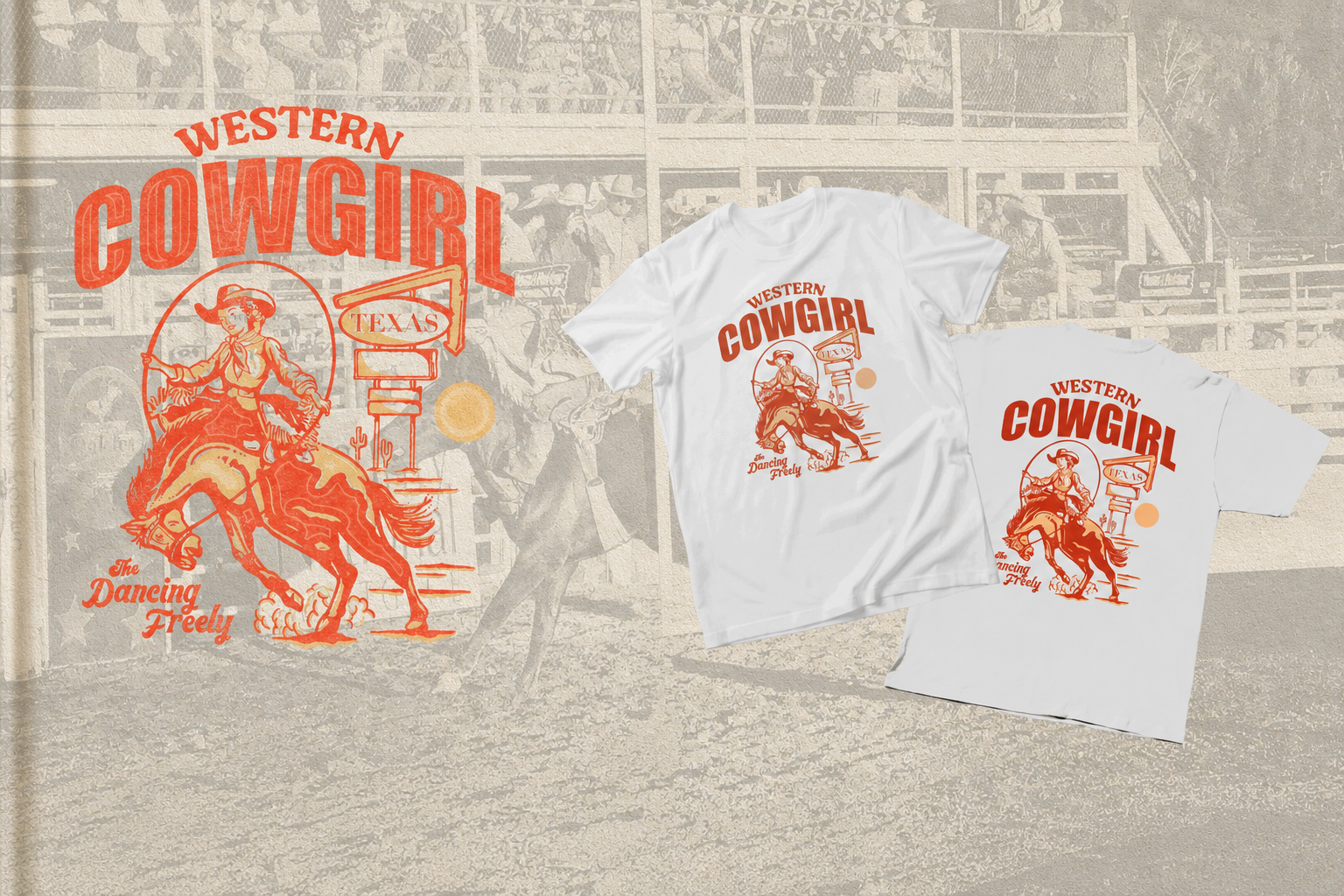 WESTERN COWGIRL | BRANDING & LOGO DESIGN brand design branding graphic design illustration logo design merchandise retro retro design shirtdesign texas typographic universe vintage design western