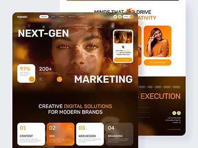 Digital Marketing Landing Page by Alex Pavlov agency website animation branding clean design creative agency digital marketing interaction design landing page landing page design marketing agency minimal modern startup typography ui design user experience user interface ux design web design website design