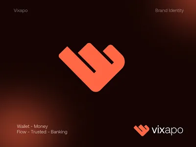 vizapo pament wallet logo banking branding design fintech logo letter logo logo logo design minimalist logo money payment logo wallets