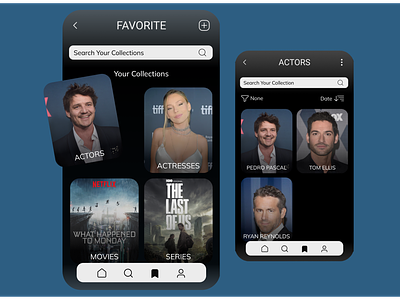 Favorites 044 actor actress bookmark daily 100 challenge daily ui dailyui dailyuichallenge design favorites favourites film liked mobile movie phone series star ui ux