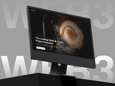 Web3 Incubator Landing Page Mockup crypto website dark theme desktop mockup futuristic ui innovation mockup modern website product product ui startup startup website tech website web web3 web3 ai incubator web3 website