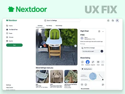 Nextdoor Marketplace UX Redesign app redesign b2b best ux design agency dashboard design interaction design marketplace design nextdoor product design product design agency product redesign redesign saas saas design ui design usability ux fix ux optimization ux redesign