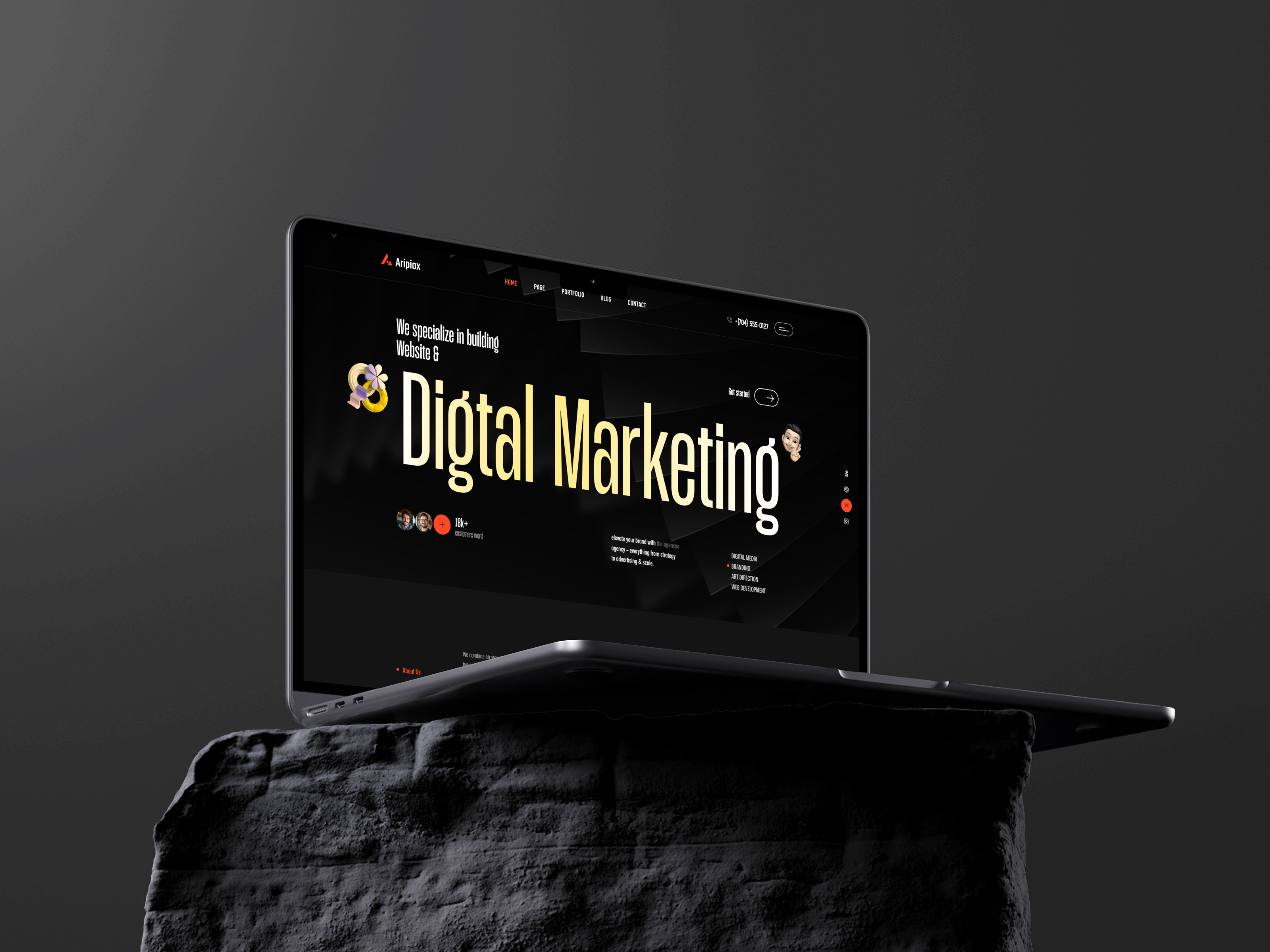 Digital Agency Website agency agency landing page agency website branding agency creative agency creative agency website creative studio dark ui digital agency landing page marketing agency modern website oripio portfolio showcase portfolio website product design startup website ui design ux design web design