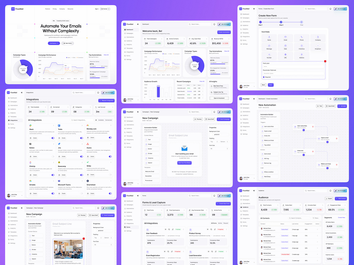 Email Marketing SaaS Website & Dashboard UIUX Design Image 1