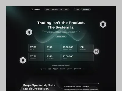 Trading Landing Page bitcoin blockchain crypto exchange crypto trading crypto ui cryptocurrency design forex forex trading product stocks trade trading trading ui ux design web web3
