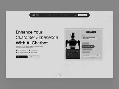 AI Chatbot for Customer Experience ai agent ai chat ai chatbot ai landing page ai llm ai saas ai startup ai tool chat ai landing page redesign saas saas landing page startup uiux web design