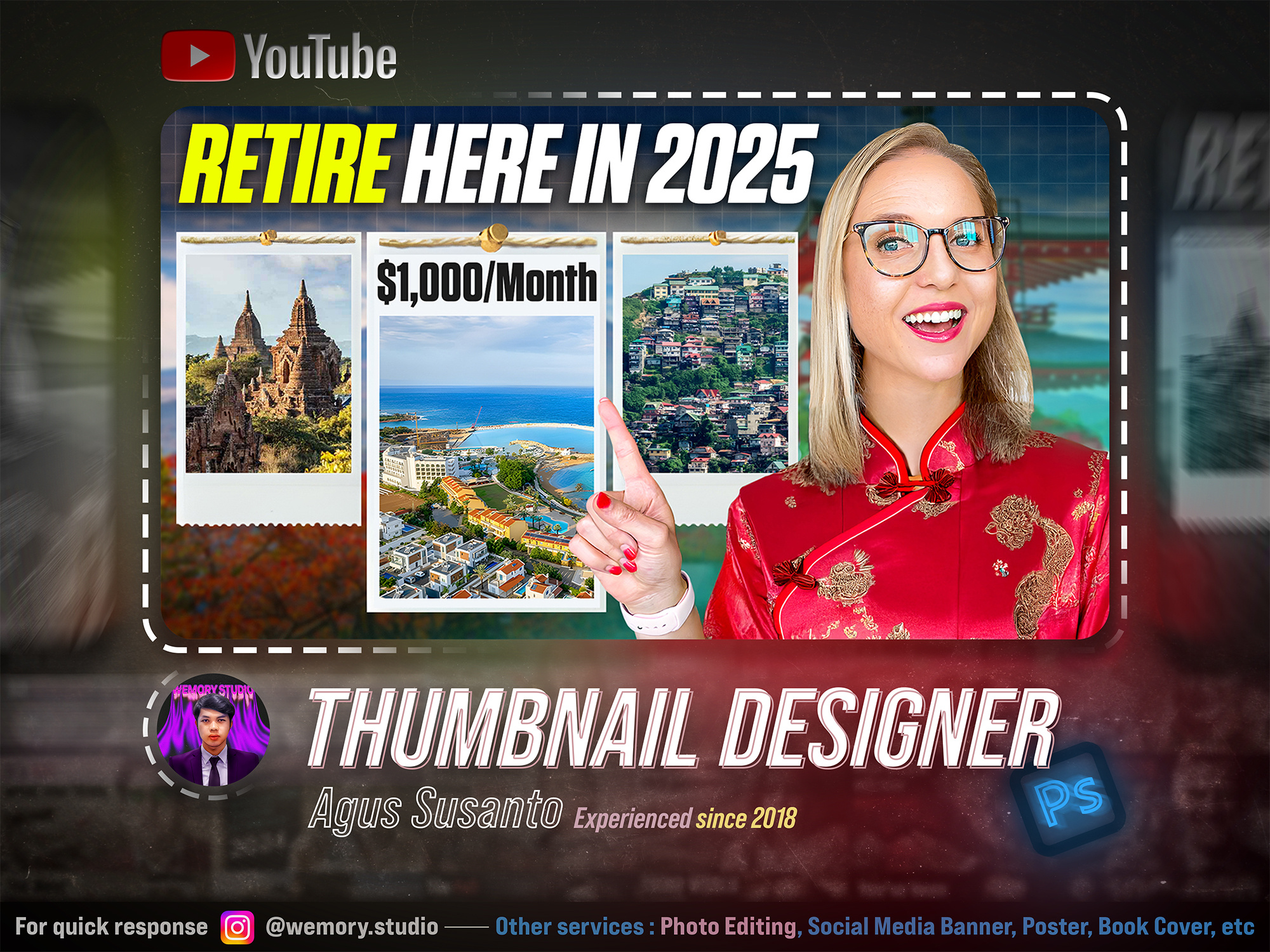 Thumbnail Design - Retire25 graphic design manipulation photo editing photoshop thumbnail youtube thumbnail