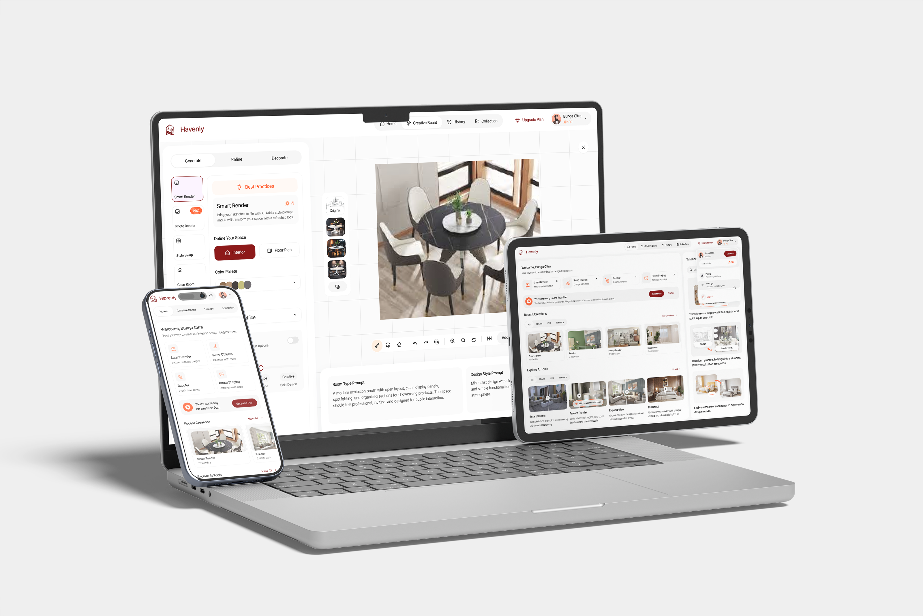 Havenly AI Interior Design App 3d animation branding graphic design logo motion graphics ui