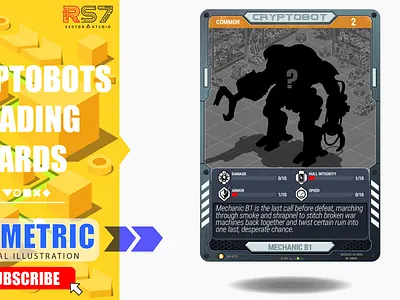 Cryptobots — Trading Cards as Digital History card design ccg character design clean design crypto digital illustration flat design futuristic game art illustration isometric mech design mecha robot sci fi tcg trading cards vector web3
