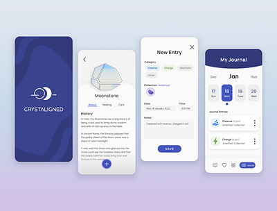 Crystal App crystal figma journal mobile mobile app ui ui design ux ux design