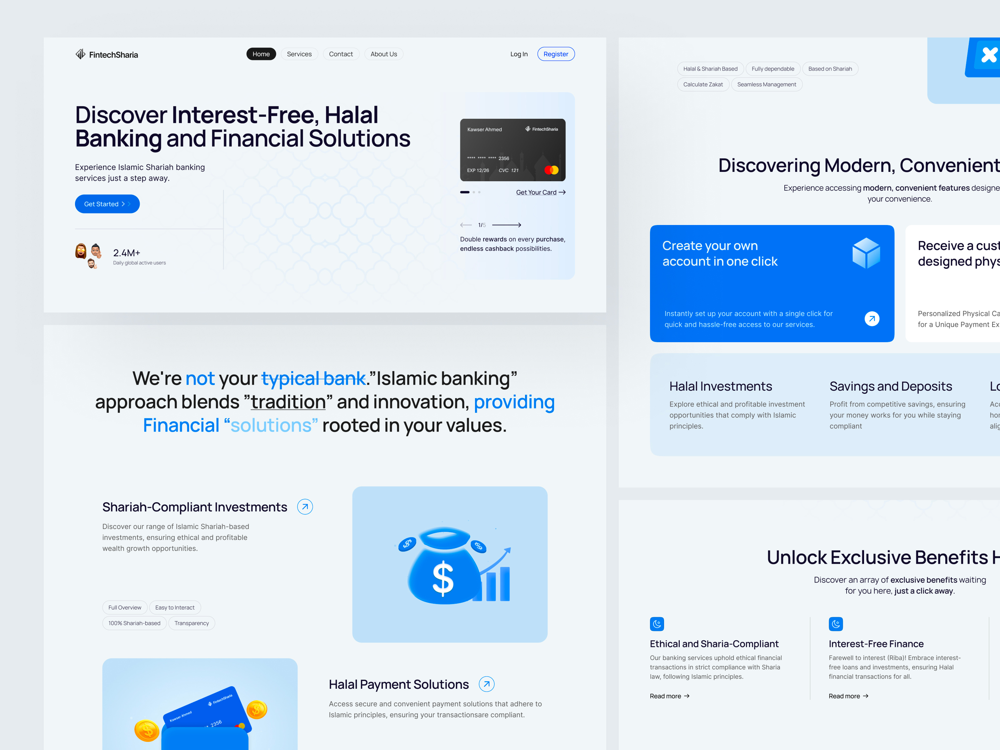 Fintech Sharia - Islamic Banking Website bank landing page bank website banking finance fintech fintech landing page fintech website halal banking website islamic fintech islamic landing page islamic website landing page modern landingpage muslim app muslim website uiux design web design