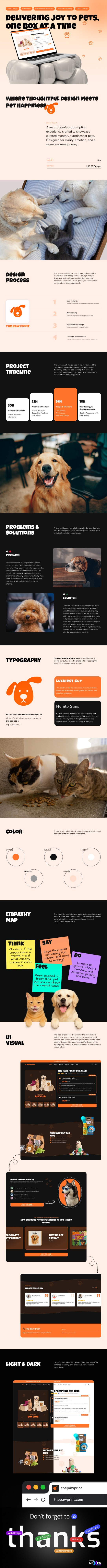 The Paw Print – Delivering Joy to Pets, One Box at a Time branding case study pet subscription ui ux web design