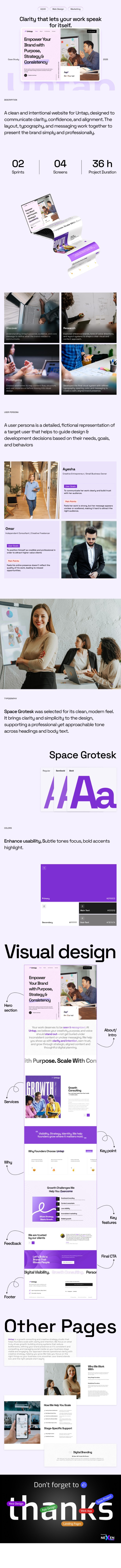 Untap – Empower Your Brand with Purpose, Strategy & Consistency branding case study landing page marketing ui ux web design