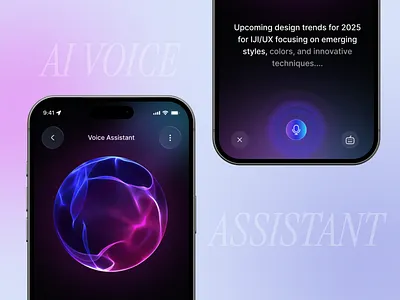 AI Voice Assistant Mobile App ai agent ai chat ai chatbot ai interface ai mobile app ui ai smart voice assistant ai voice assistant ai voice assistant app chatbot ui mobile mobile app smart assistant smart voice smart voice assistant ui desogn ux design voice assistant voice interaction