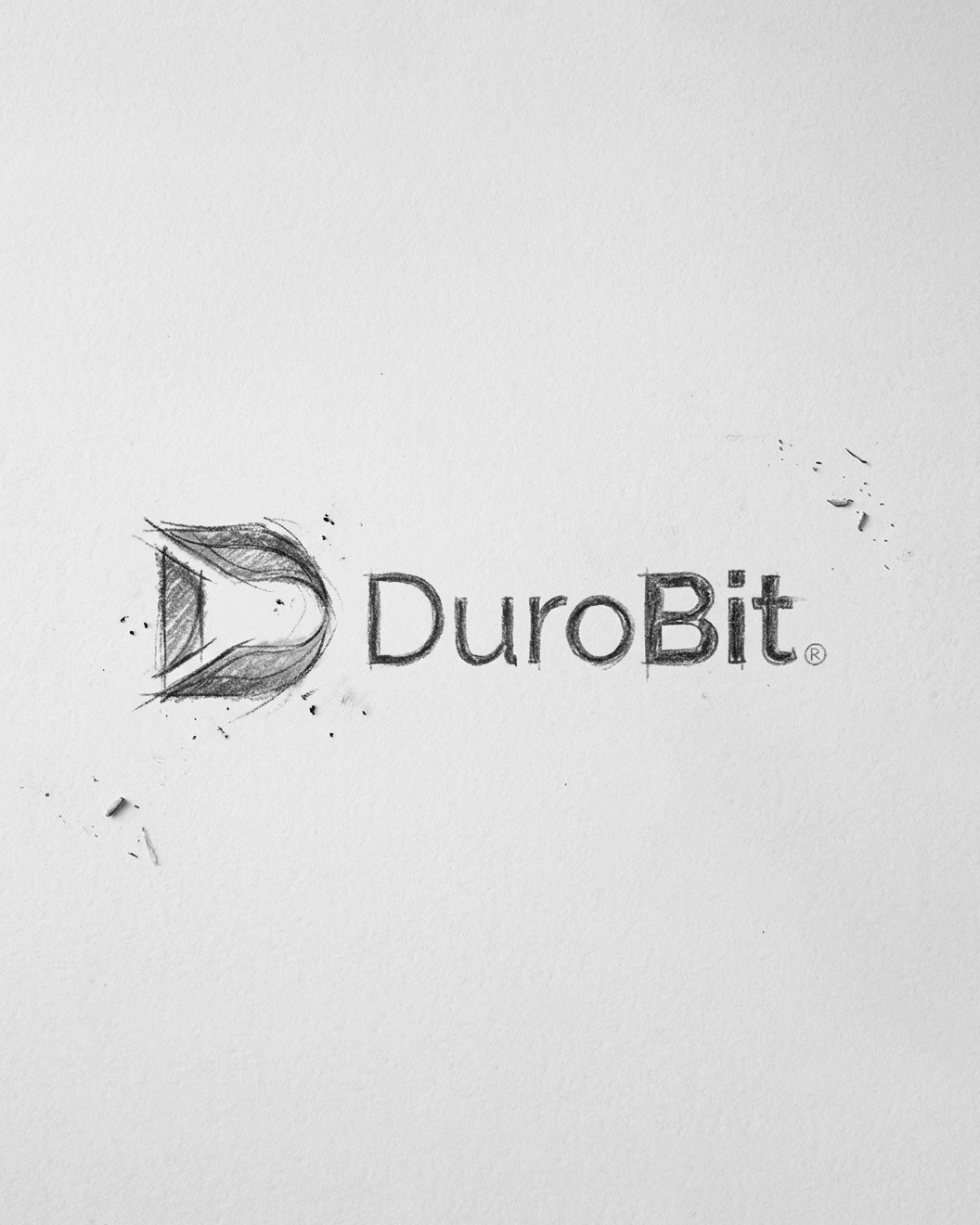 DuroBit Logo Concept - Pencil Sketch Process brand identity branding creative process graphic design logo logo designer logotype monogram pencil sketch sketch tech logo typography