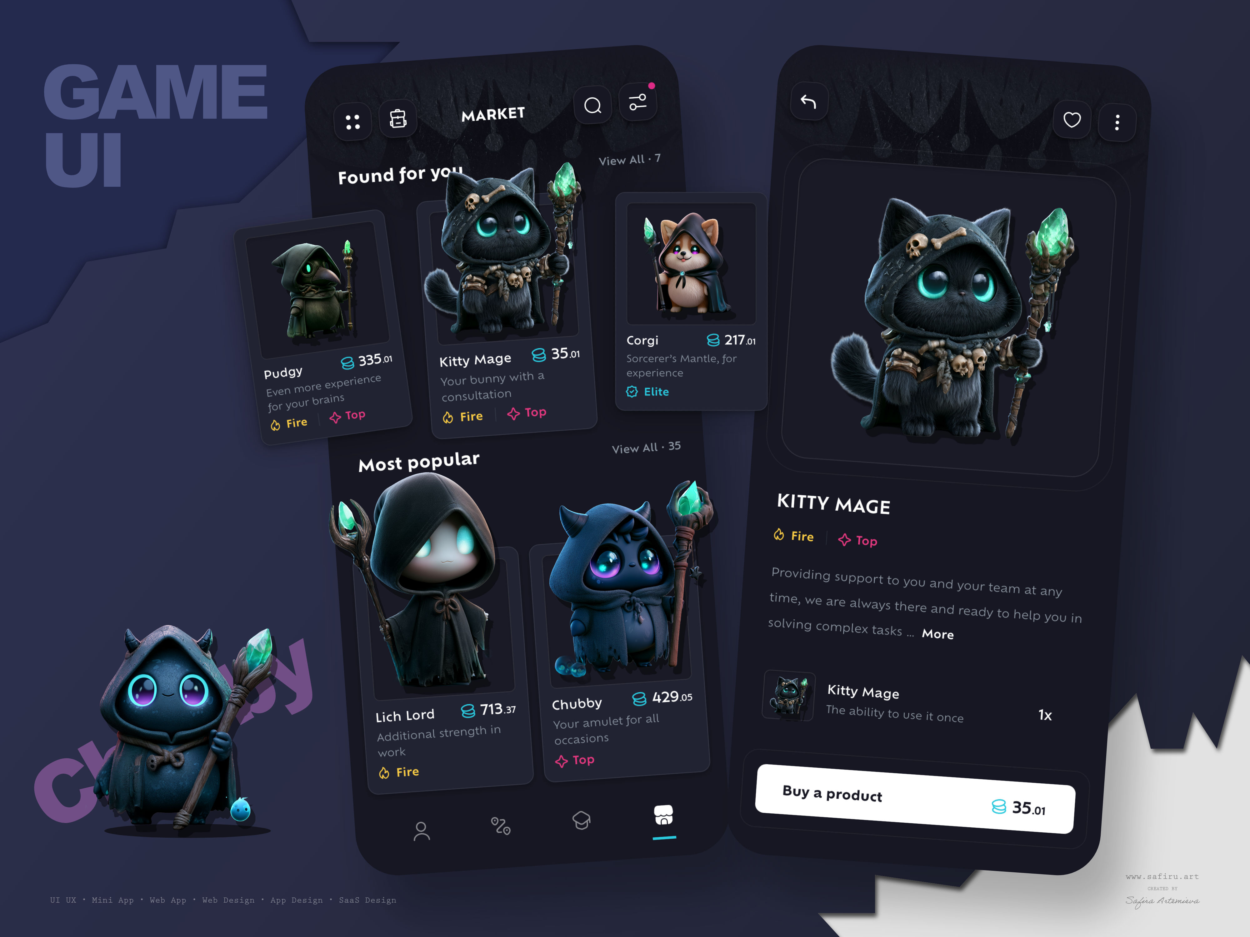 Example of Game Market & Product Page