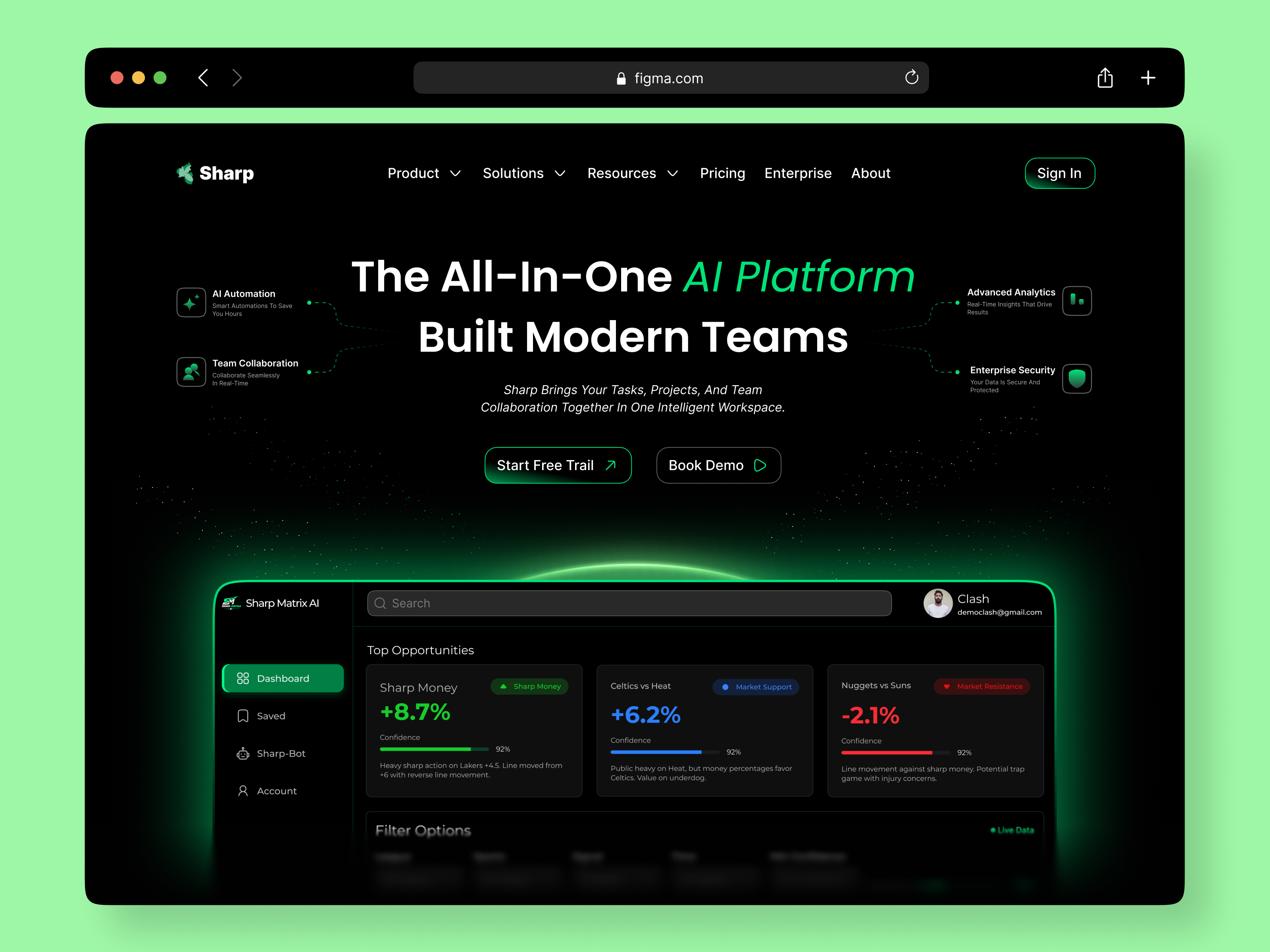Sharp AI – All-In-One Intelligent Workspace 2025 2025design aburayhan aburayhanux app branding design figma figmadesign graphic design illustration landing page logo typography ui uidesign uiux ux vector