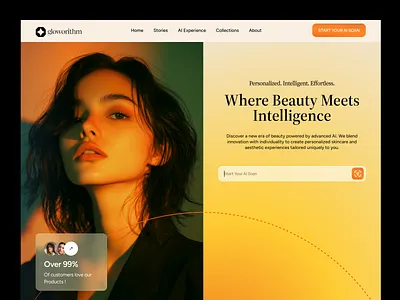 Gloworithm - AI Skincare Website Design ai ai beauty ai beauty website ai powered website ai skincare ai skincare website beauty website beauty website design cosmetics website e commerce website ecommerce healthcare landing page salon website skin health skincare skincare landing page skincare website design website