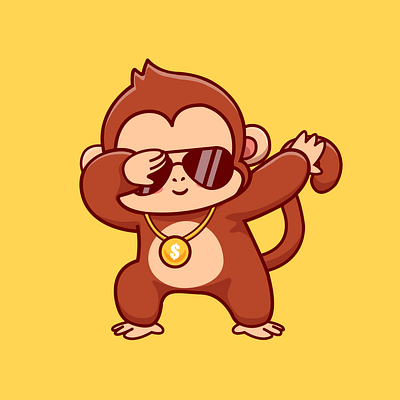 Monkey Dab Illustration adobe animal cartoon dab design graphic design illustration monkey vector yellow
