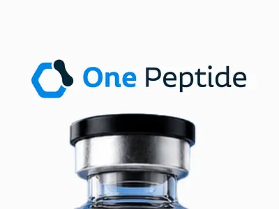 One Peptide — High-Converting Peptide Store Website Design biotech branding brand identity clinical design hexagon logo lab branding logo mockup medical logo molecular logo monogram logo peptide logo pharma logo science branding supplement branding wellness logo wordmark design