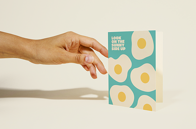 Look on the Sunny Side Up egg greeting card illustration positivity stationery sunny side typography