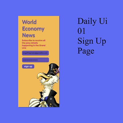 Daily UI 01 Sign Up Page dailyui01 dailyuichallenge design graphic design one piece ui