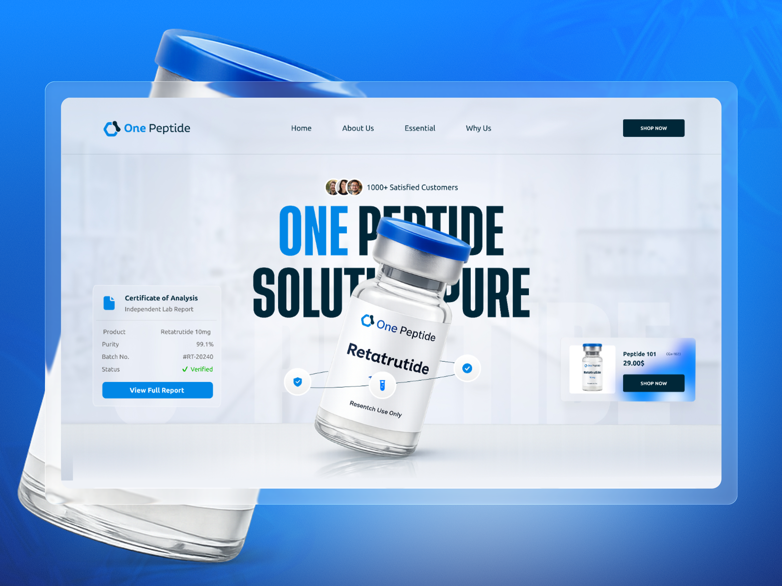 Example of Peptide Website Design UI/UX