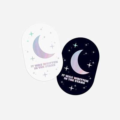 Written in the Stars Holographic Sticker astrology astronomy holographic moon stars stationery sticker