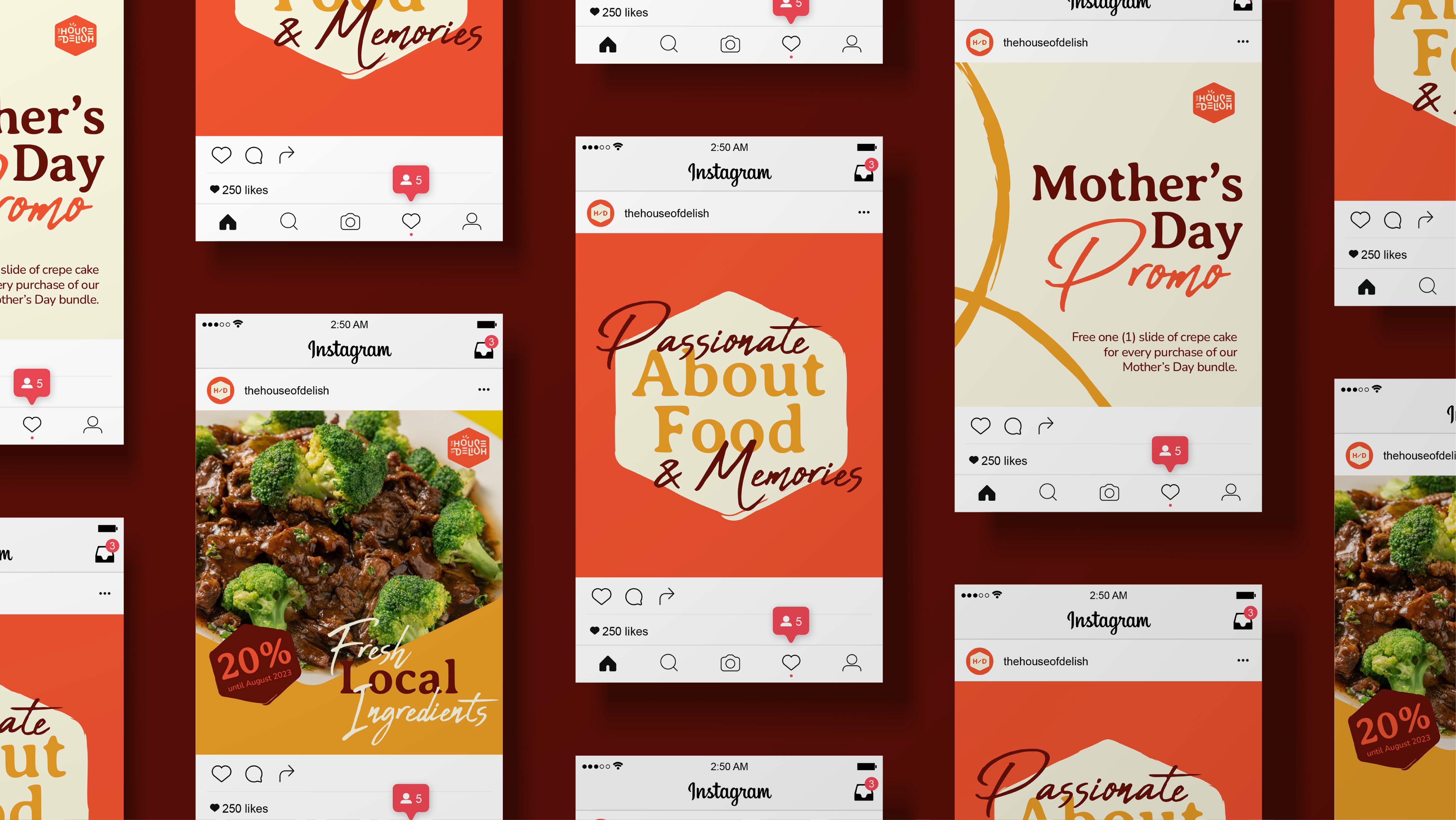 The House of Delish — Brand in Action brand application brand collateral brand consistency brand identity brand in use filipino designer food branding food business branding food entrepreneur hospitality branding instagram design marketing design matthewnarca restaurant branding restaurant marketing restaurant owner rightplace small business branding social media design visual identity