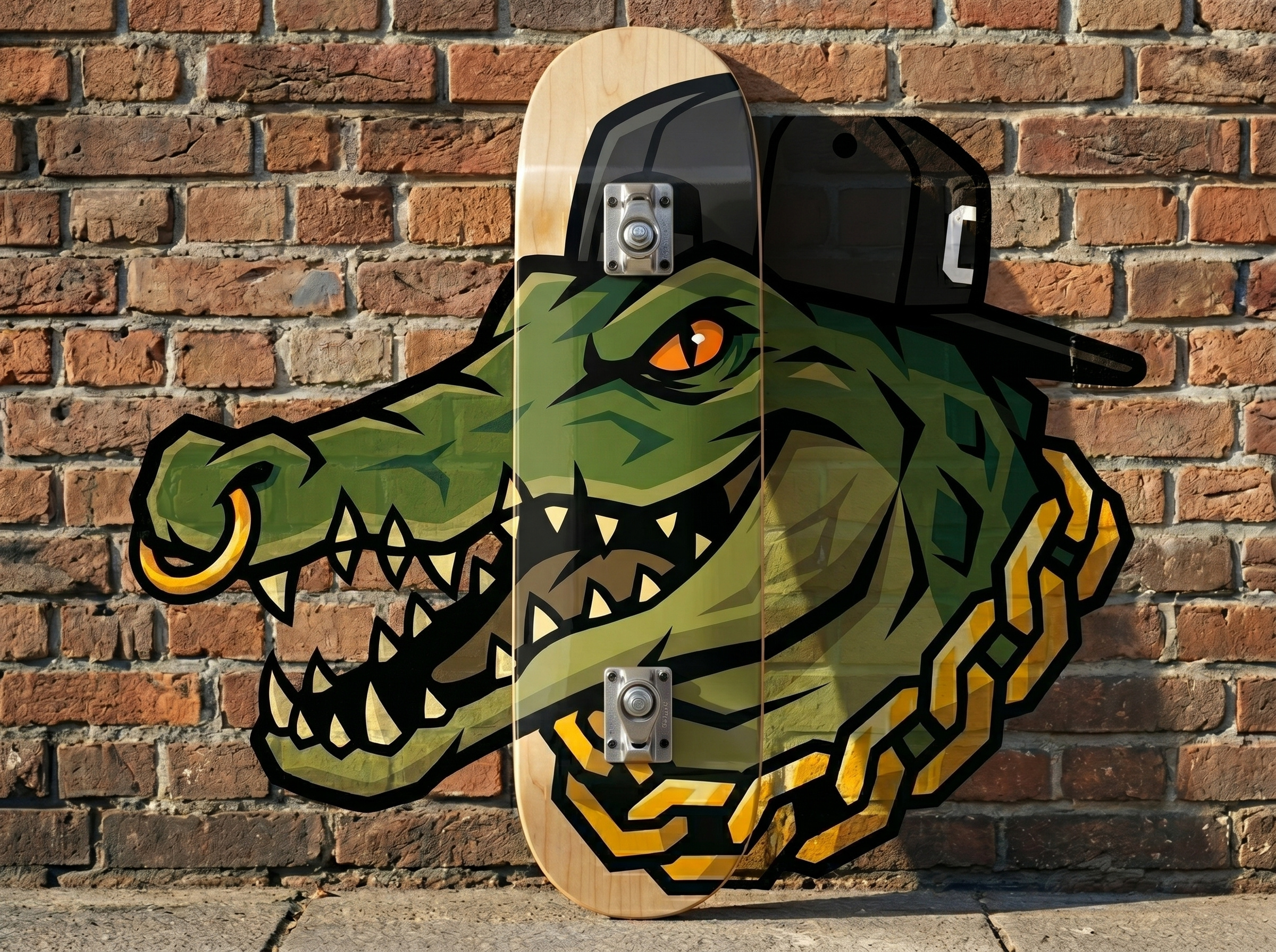 Streetwise Alligator Crocodile Mascot alligator animal attitude cap character cool crocodile gangsta gold chain green hip hop jewelry mascot predator reptile snapback street streetwear swagger urban