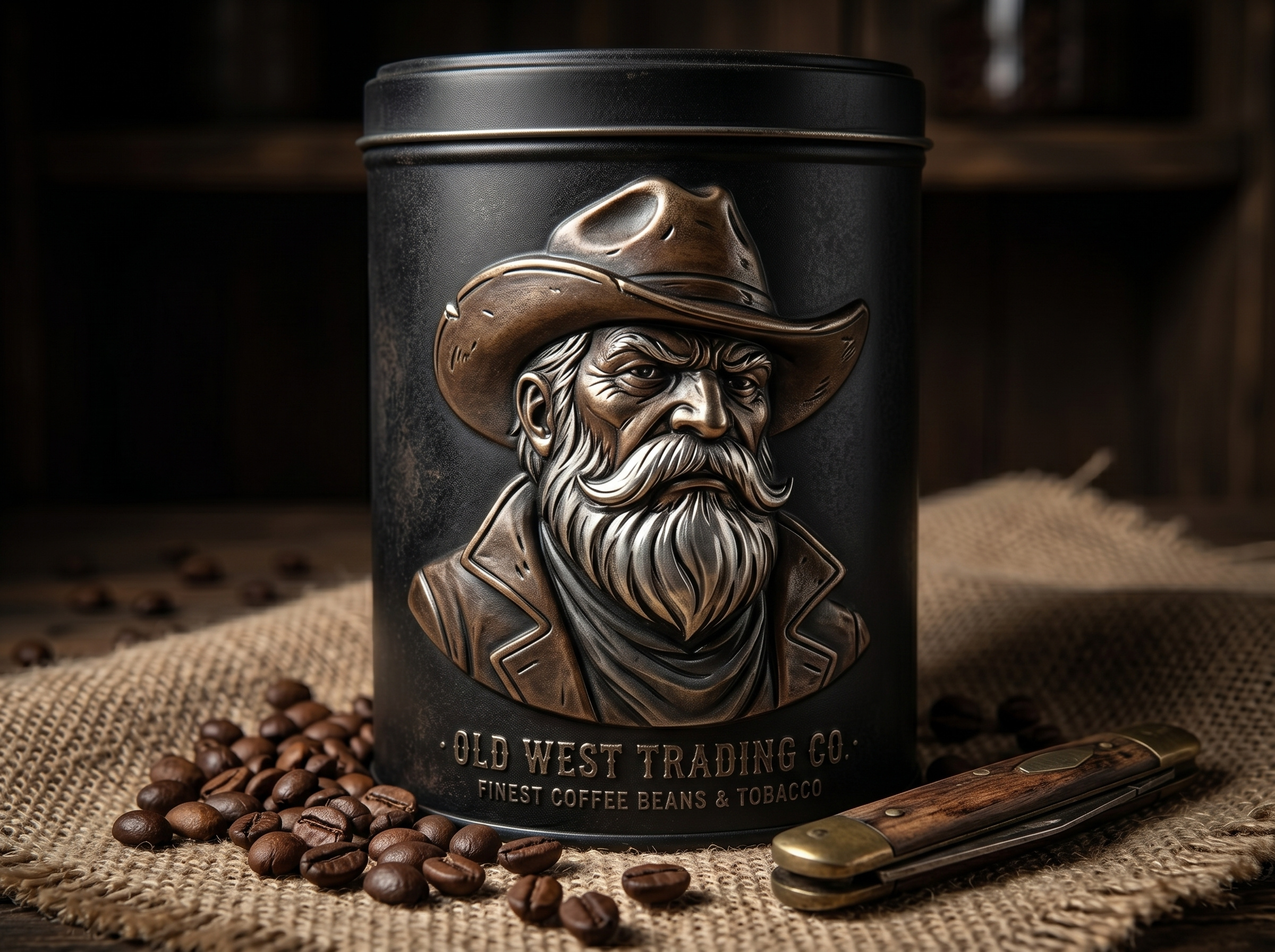 Old West Outlaw Cowboy Mascot american badge beard cowboy experience. hat heritage legend man mascot outlaw portrait ranch rugged rustic sheriff traditional vintage western wilderness