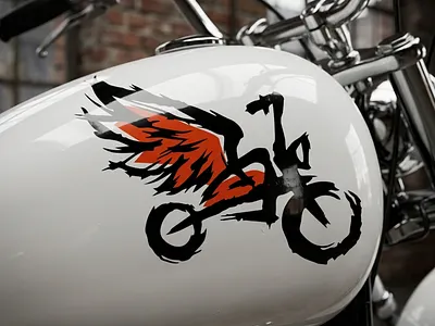 Ride into the Night | Motorcycle Logo Design bike biker branding chopper illustration logo logos logotype motorcycle sale vector wings