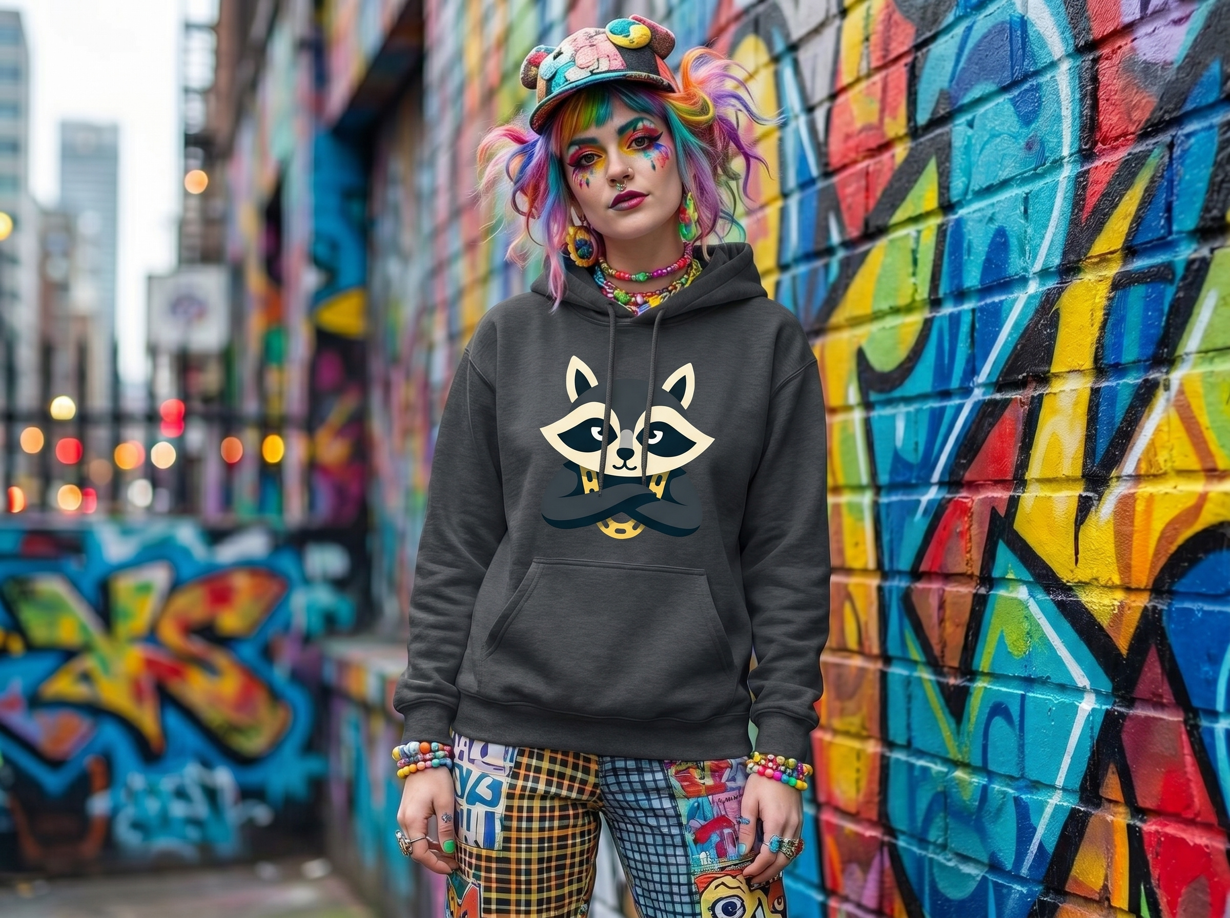 Bold Guardian Raccoon Mascot animal badge bandit bold character esports fierce gaming guardian mascot mask raccoon red security strength symmetric tough urban vector wildlife