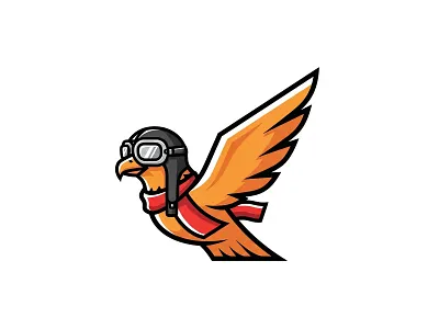 Retro Aviator Eagle Mascot adventure aviator badge bird of prey courier eagle flight freedom goggles majestic mascot pilot retro soaring speed transport travel vector vintage wings