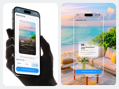 Travel App Design - Travel Memory Sharing UI Concept app design creator app memory sharing app mobile sharing app social app story creator app story share app travel app travel mobile app travel sharing travel story trip share ui concept vacation story