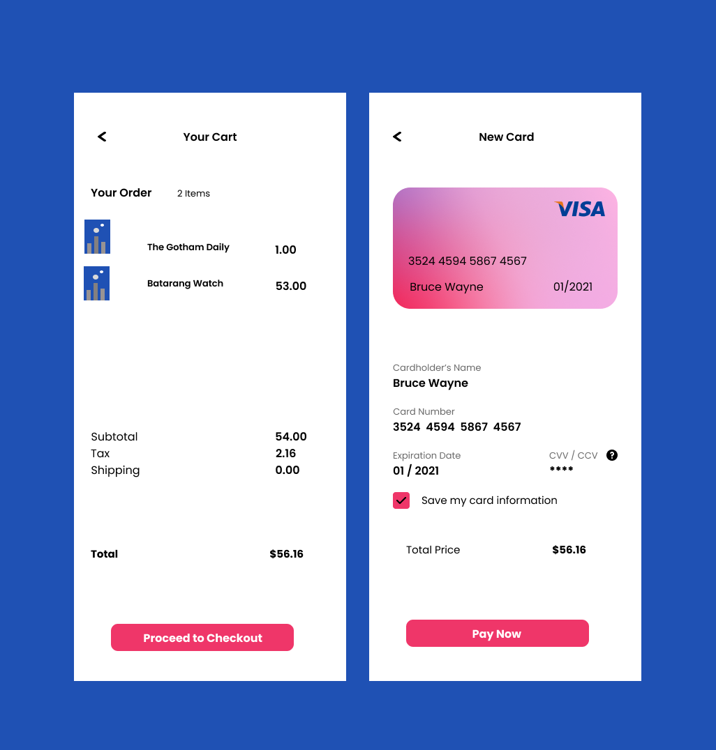 Example of Daily UI 02 Credit Card