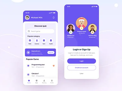 Quiz Mobile App | UI Design app concept mobile app mobile ui quiz quiz app quiz mobile quiz mobile app quizzes uidesign uiux